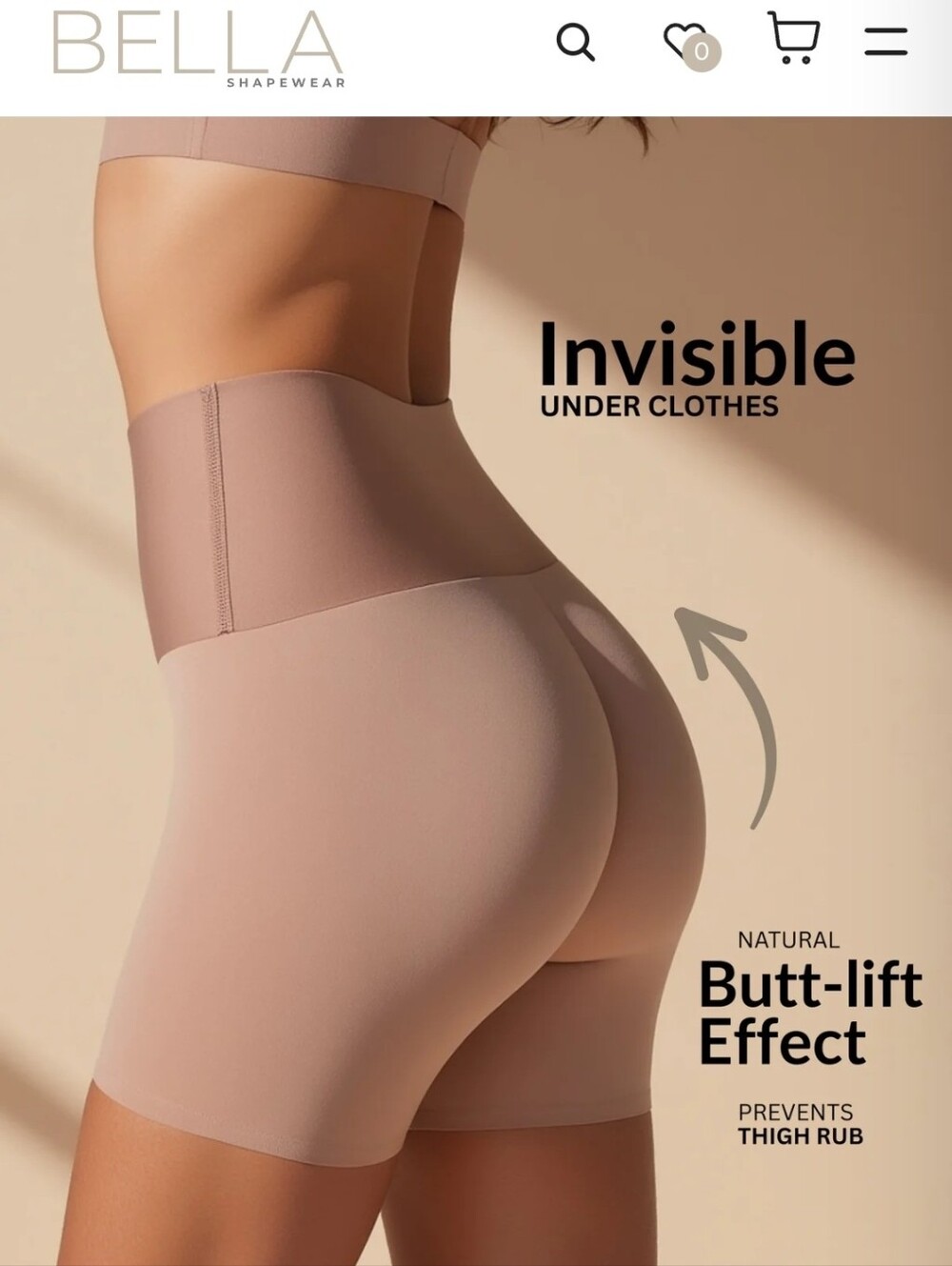 Bella High-Waist Sculpting Shapers - Tan - Picture 5 of 6